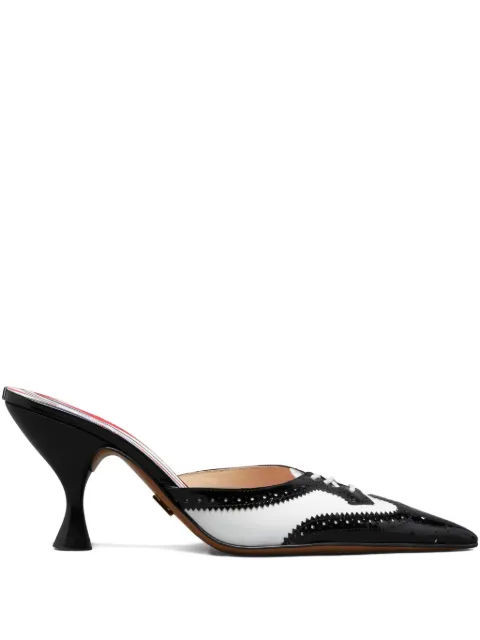 Thom Browne soft patent heeled mules 75mm Black FFA014A00216