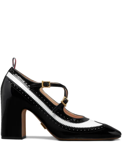 Thom Browne leather criss cross Thom John 75mm Black FFG219A00216