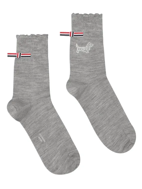 Thom Browne hector-detail stripe trim socks Grey FAS239AY1020