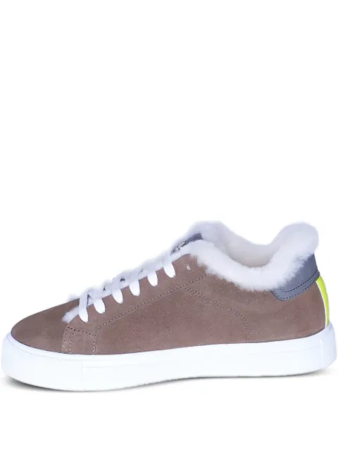 Hide&Jack fur-trim sneakers Brown EOILLMYBGWHTMTW