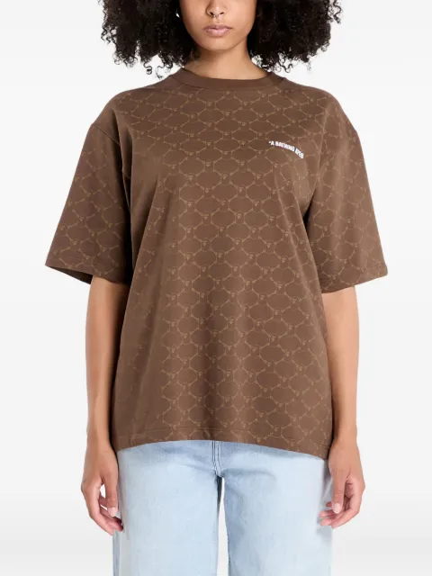 A BATHING APE® College monogram-logo T-shirt Brown 001CSL301316M