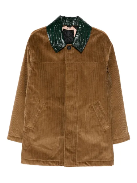 Nº21 crocodile-collar corduroy jacket Brown 25IN2S0O02102111130