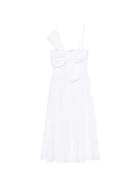 Viktor & Rolf bow-detail drape midi dress White WD0490011226