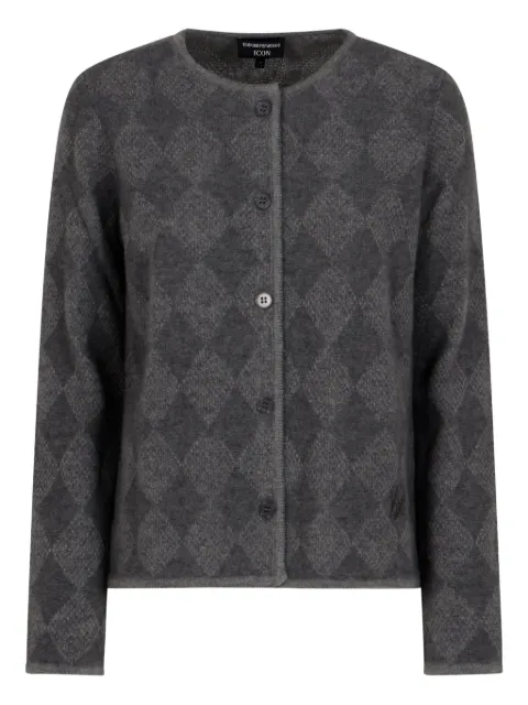 Emporio Armani diamond-pattern button cardigan Grey EW002176AF18280