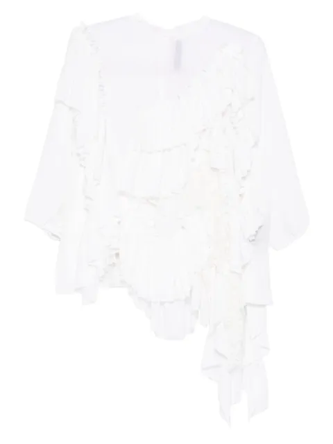 ALAINPAUL ruffled top White S4WTO08