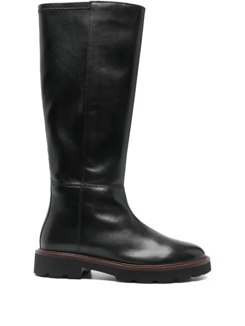 Geox zip leather boots Black D564ZB043KBC9999