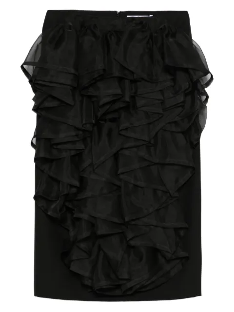 Viktor & Rolf ruffled volant midi skirt Black WB0230099226