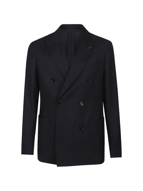 Lardini peak-lapel double-breasted blazer Blue CN6203ECN65502