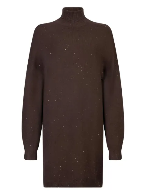 LIU JO roll-neck embellished dress Brown MF5484MA27RA4367