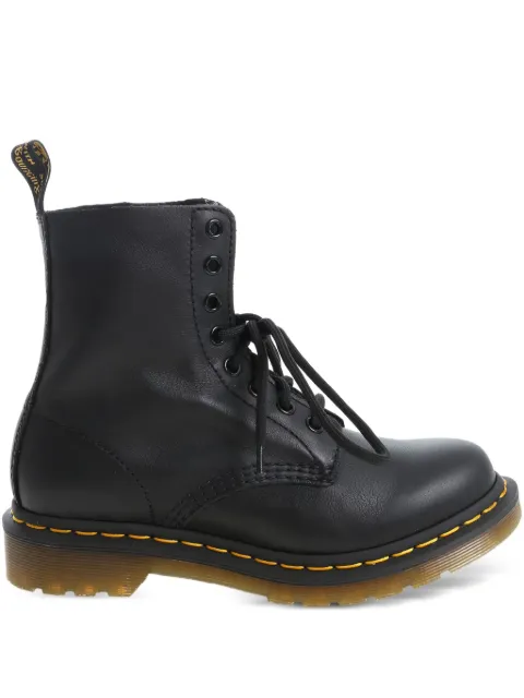 Dr. Martens lace-up leather biker boots Black DMSPASCBKVR13512006