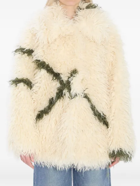 Jakke Cocoon fur-effect coat Neutrals C1010