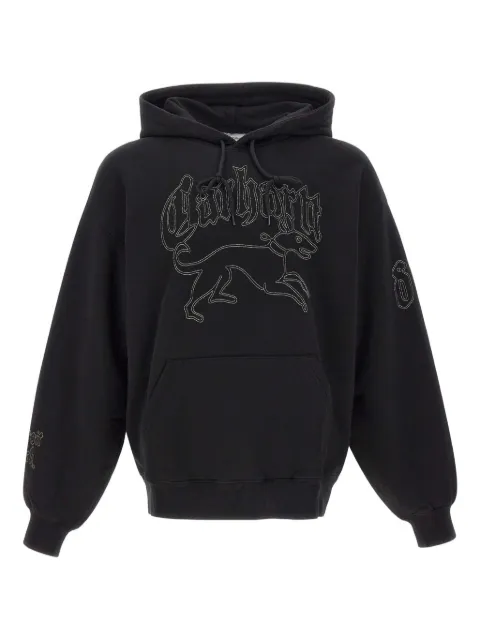Carhartt WIP Hackwork graphic-embroidery hoodie Black I0356412JQXX