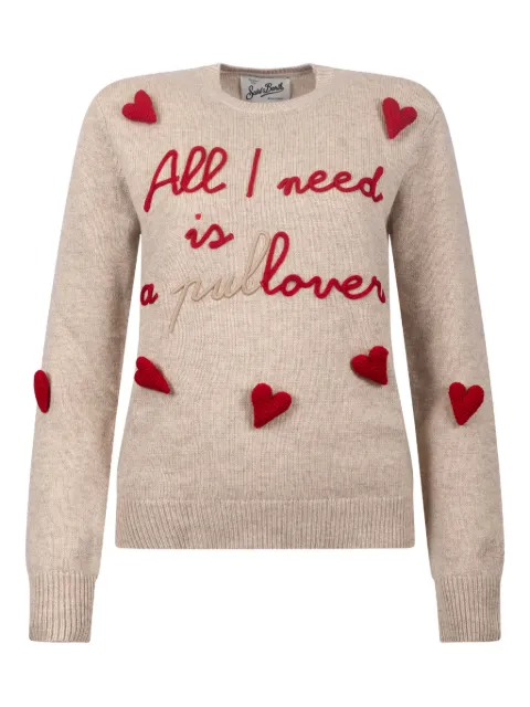 MC2 Saint Barth heart-detail sweater Neutrals QUE0010