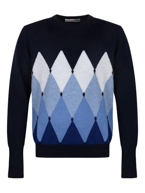 Ballantyne diamond-pattern crew-neck sweater Blue B2P00012KA893523