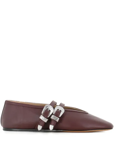 Le Monde Beryl square-toe ballet flats Brown BCSLEAMOG