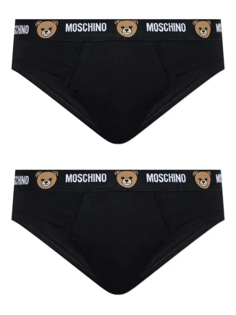 Moschino logo-waistband briefs (pack of two) Black A13014402
