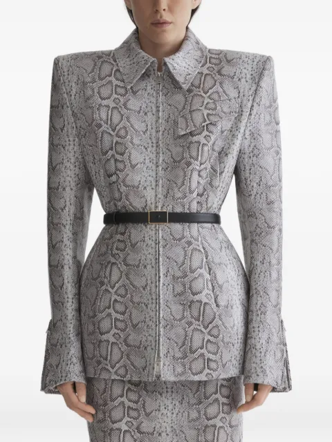Mugler snake-print zip jacket Grey 26P9VE04859000