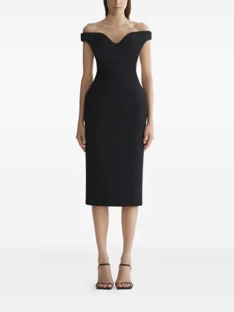 Mugler off-shoulder open-back dress Black 26P1RO18181025
