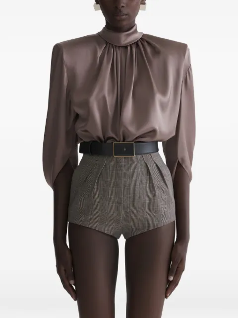 Mugler draped high-neck top Neutrals 26P1TO08603003