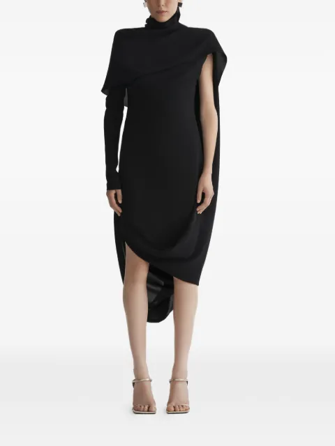 Mugler asymmetric roll-neck dress Black 26P1RO1807369