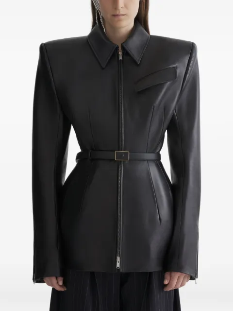 Mugler leather fitted jacket Black 26P9VE04859041