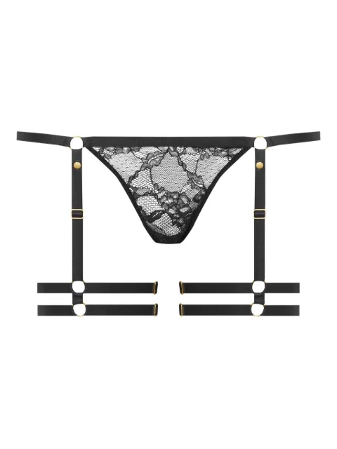 Maison Close garter lace thong Black 563910
