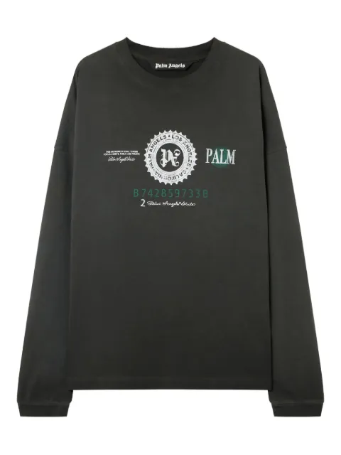 Palm Angels dollar-graphic long-sleeve T-shirt Black PMAB05CF25JER0011305