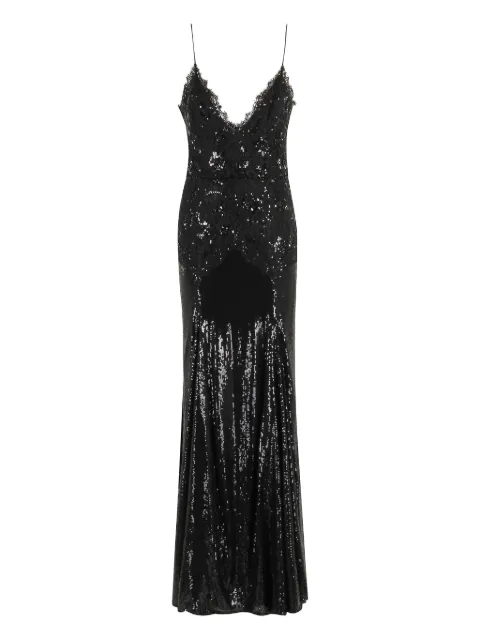 NISSA sequined lace maxi dress Black RS16073BLACK