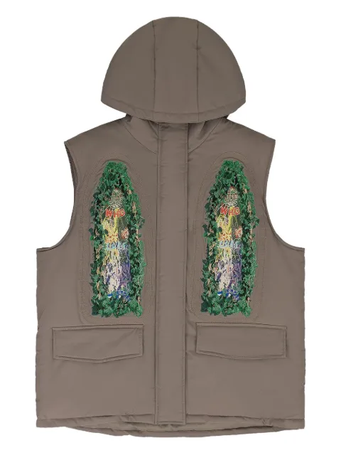 Who Decides War graphic-print gilet Green 11300960011AW23