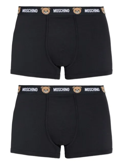 Moschino logo teddy-detail cotton boxers (pack of two) Black A13024402
