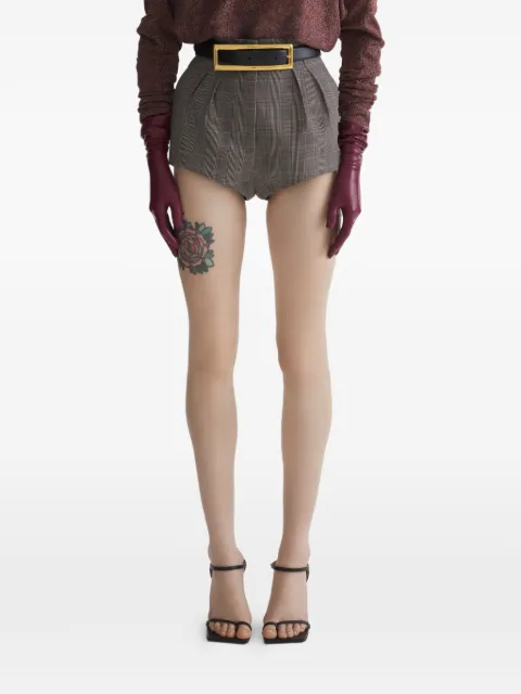 Mugler pleated check shorts Grey 26P1PA05321024