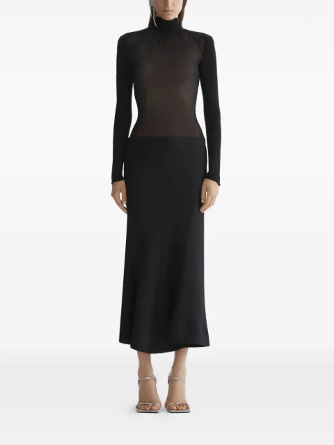 Mugler high-neck long-sleeve dress Black 26P1RO18162031