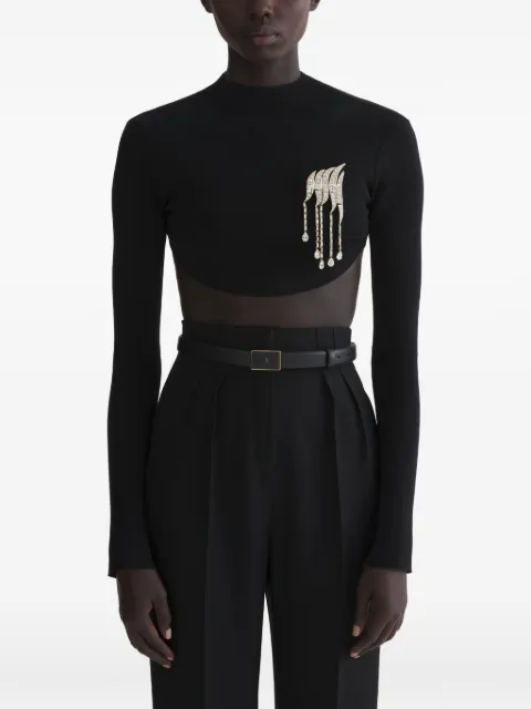 Mugler black cropped top Black 26P2TO08571137