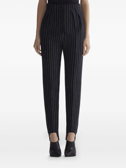 Mugler pinstriped slit hem trousers Black 26P1PA05311024