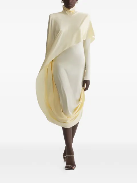 Mugler draped high-neck dress Neutrals 26P1RO18073003
