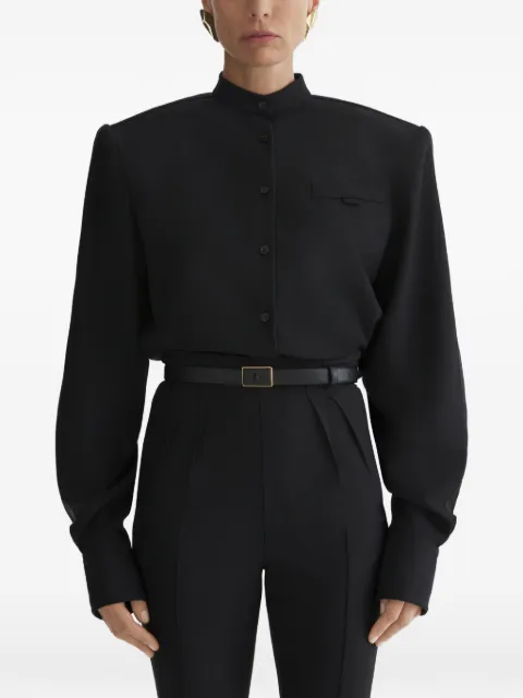Mugler shoulder pad long-sleeve top Black 26P1TO08461019