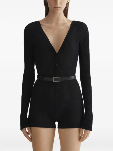 Mugler buttoned V-neck top Black 26P2BO02901136