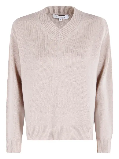 Maison Kitsuné V-neck merino-wool sweater Neutrals PW00815KT1171097