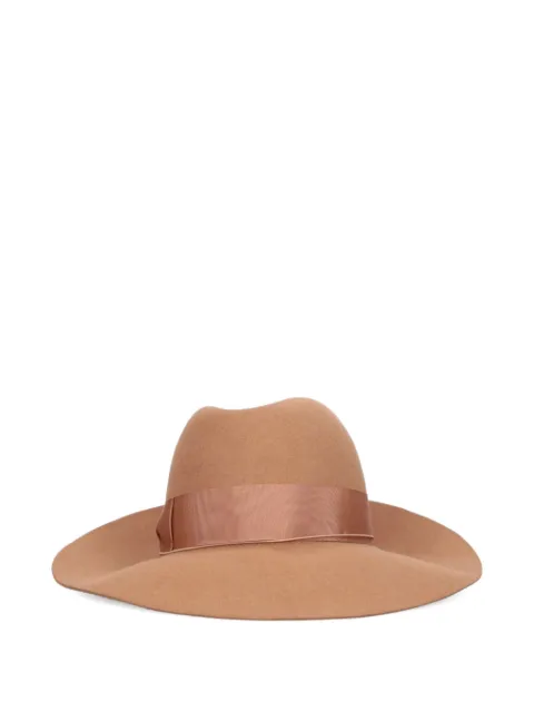 Borsalino Monica ribbon-detail hat Neutrals 213049