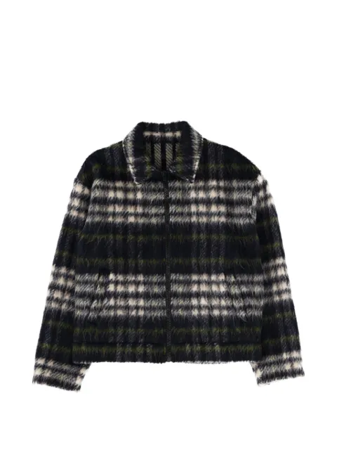 MSGM check-pattern zip-up jacket Black 3940MH03257505