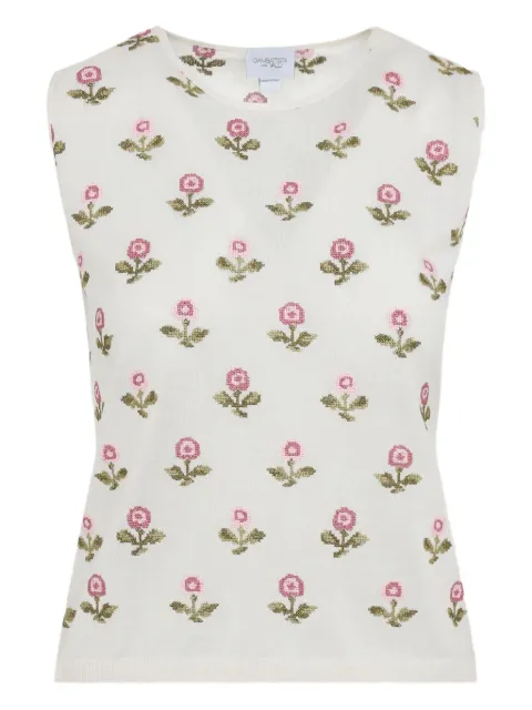 Giambattista Valli floral tank top White 25FWSVCM022B03CAS