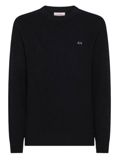 Sun68 ribbed-knit long-sleeve sweater Blue K45133