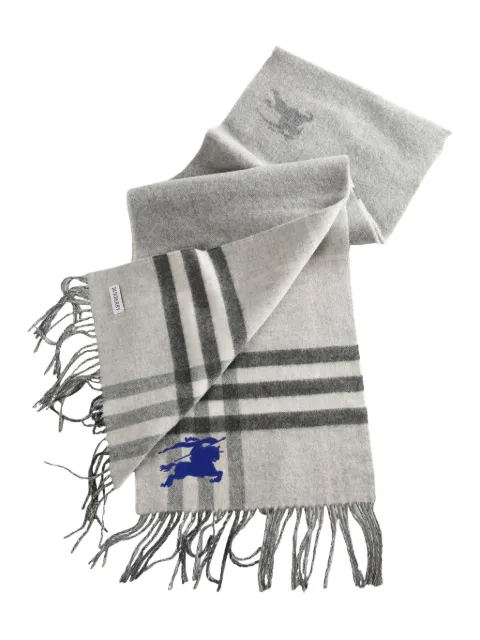 Burberry reversible EDK Check cashmere scarf Grey 8117689