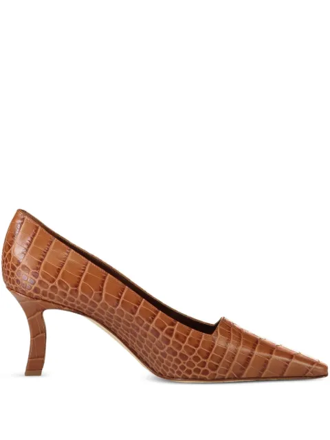 Manolo Blahnik 70mm Morailo crocodile-effect pumps Brown 325305800012105