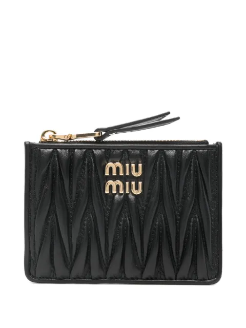 Miu Miu matelassé nappa leather card holder Black 5MC093AFPPF0002