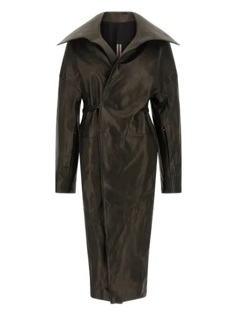 Rick Owens dracucollar belted leather coat Black RO02E4969LNV09