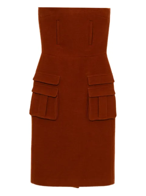 SHUSHU/TONG bow strapless dress Orange MWDEDR10
