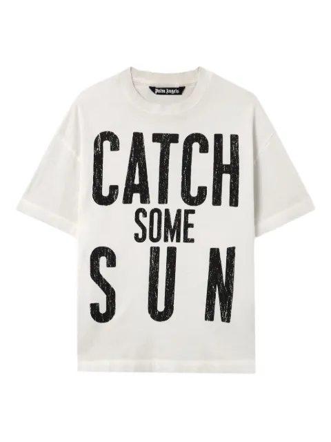 Palm Angels slogan-print T-shirt White PMAA109F25JER0020310