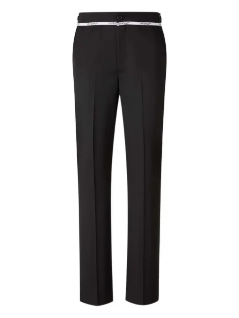 Off-White logo embroidery trousers Black MCO03BF5F002