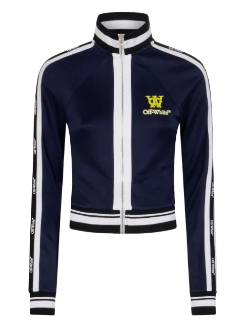 Off-White ribbed zip Jacket Blue OWBD006F25JER0014814